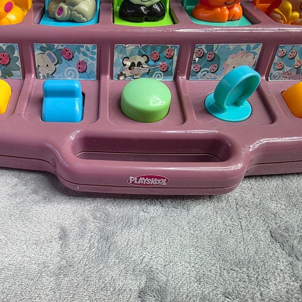 Vintage Playskool Pop Up Pals Baby‎ Toy 1995 Jungle Safari Animal Purple Base